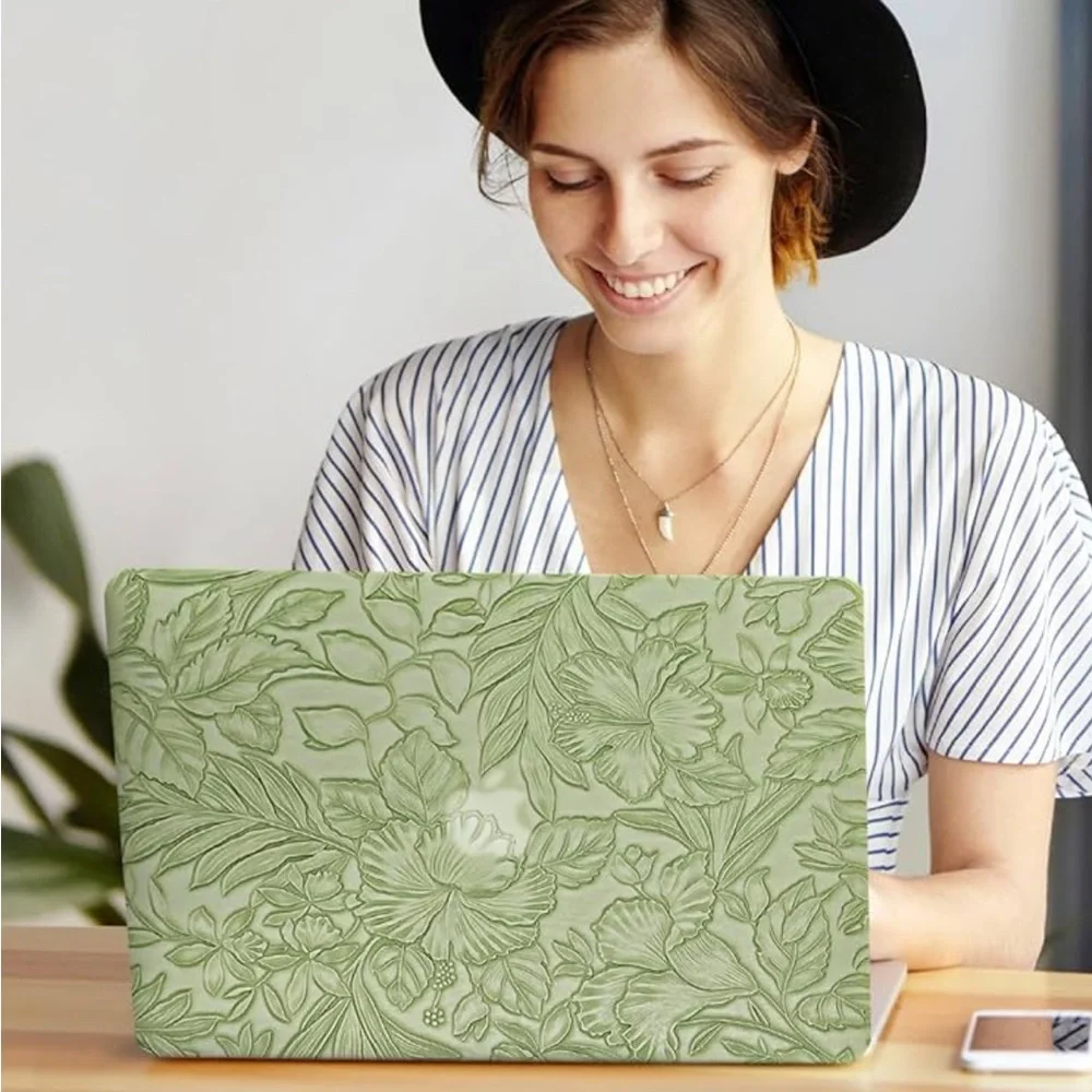 Floral Embossed Green Laptop case AIR 13